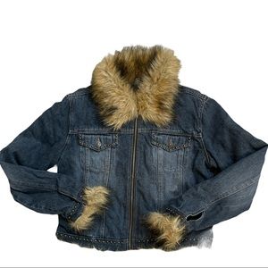 Fur Lined Denim Jacket 